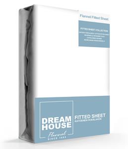 Dreamhouse Hoeslaken Flanel Wit-200x200/210cm