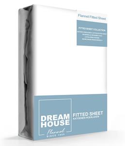 Dreamhouse Hoeslaken Flanel Wit-140 x 200/210 cm