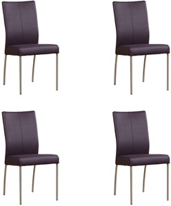 ShopX Leren eetkamerstoel comfort, paars leer, paarse keukenstoelen