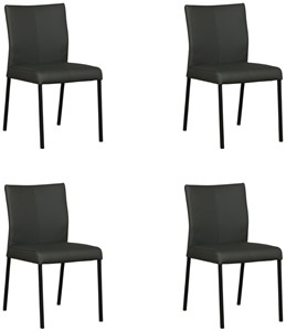 ShopX Leren eetkamerstoel basic, groen leer, groene keukenstoelen