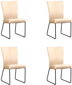 ShopX Leren eetkamerstoel mate, bruin leer, bruine keukenstoelen