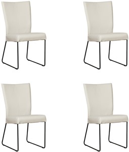 ShopX Leren eetkamerstoel mate, crème leer, crème keukenstoelen