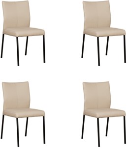 ShopX Leren eetkamerstoel basic, bruin leer, bruine keukenstoelen