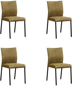 ShopX Leren eetkamerstoel basic, groen leer, groene keukenstoelen