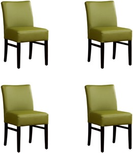 ShopX Leren eetkamerstoel hold, groen leer, groene keukenstoelen