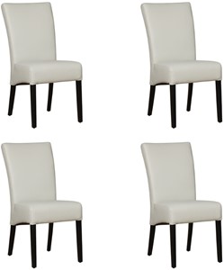 ShopX Leren eetkamerstoel just, grijs leer, grijze keukenstoelen
