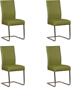 ShopX Leren eetkamerstoel remix, groen leer, groene keukenstoelen