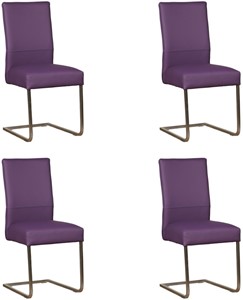 ShopX Leren eetkamerstoel remix, paars leer, paarse keukenstoelen