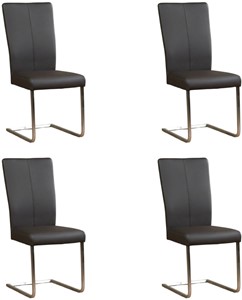 ShopX Leren eetkamerstoel dare, bruin leer, bruine keukenstoelen