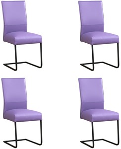 ShopX Leren eetkamerstoel remix, paars leer, paarse keukenstoelen