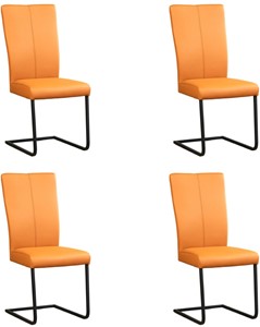 ShopX Leren eetkamerstoel dare, bruin leer, bruine keukenstoelen