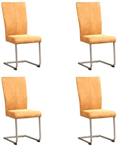 ShopX Leren eetkamerstoel dry, bruin leer, bruine keukenstoelen