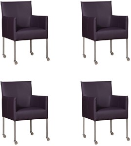 ShopX Leren eetkamerstoel desire, paars leer, paarse keukenstoelen
