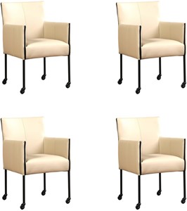 ShopX Leren eetkamerstoel more, bruin leer, bruine keukenstoelen