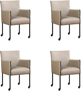 ShopX Leren eetkamerstoel more, bruin leer, bruine keukenstoelen