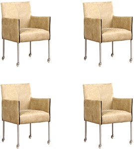 ShopX Leren eetkamerstoel more, bruin leer, bruine keukenstoelen