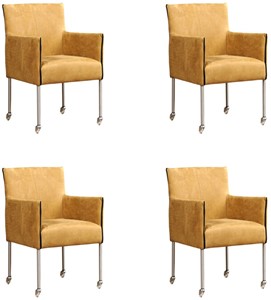 ShopX Leren eetkamerstoel more, bruin leer, bruine keukenstoelen