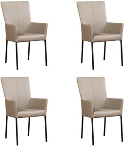 ShopX Leren eetkamerstoel daily met armleuning, bruin leer, bruine keukenstoelen