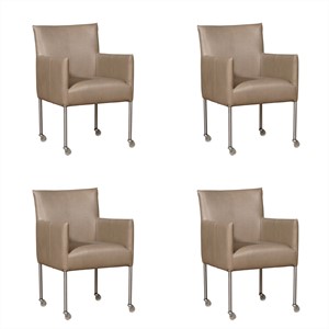 ShopX Leren eetkamerstoel desire, bruin leer, bruine keukenstoelen