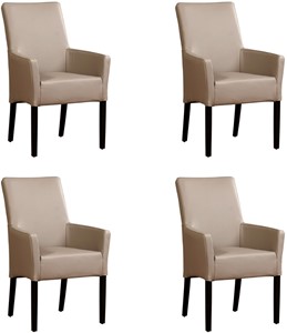 ShopX Leren eetkamerstoel just met armleuning, bruin leer, bruine keukenstoelen
