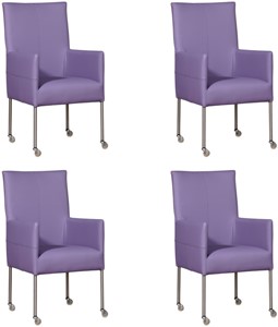 ShopX Leren eetkamerstoel spark, paars leer, paarse keukenstoelen
