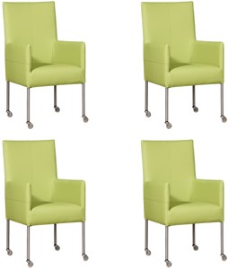 ShopX Leren eetkamerstoel spark, groen leer, groene keukenstoelen