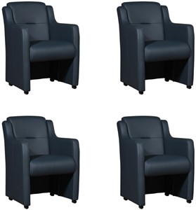 ShopX Leren eetkamerfauteuil mass, blauw leer, blauwe keukenstoelen