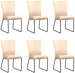 ShopX Leren eetkamerstoel mate, bruin leer, bruine keukenstoelen