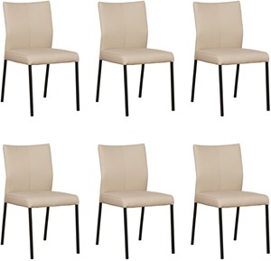 ShopX Leren eetkamerstoel basic, bruin leer, bruine keukenstoelen