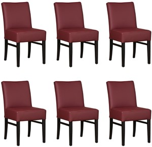 ShopX Leren eetkamerstoel hold, rood leer, rode keukenstoelen