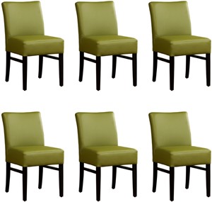 ShopX Leren eetkamerstoel hold, groen leer, groene keukenstoelen