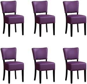 ShopX Leren eetkamerstoel rest, paars leer, paarse keukenstoelen