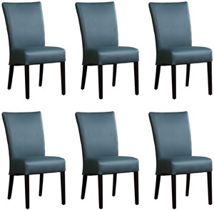ShopX Leren eetkamerstoel just, blauw leer, blauwe keukenstoelen