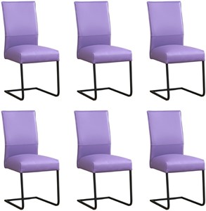 ShopX Leren eetkamerstoel remix, paars leer, paarse keukenstoelen