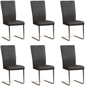 ShopX Leren eetkamerstoel dare, bruin leer, bruine keukenstoelen