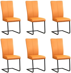 ShopX Leren eetkamerstoel dare, bruin leer, bruine keukenstoelen