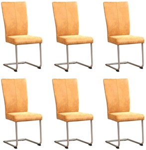 ShopX Leren eetkamerstoel dry, bruin leer, bruine keukenstoelen