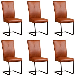 ShopX Leren eetkamerstoel dare, bruin leer, bruine keukenstoelen