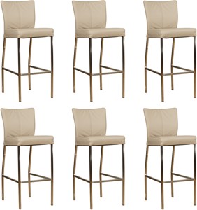 ShopX Leren barstoel revolt hoog, bruin leer, bruine barkruk
