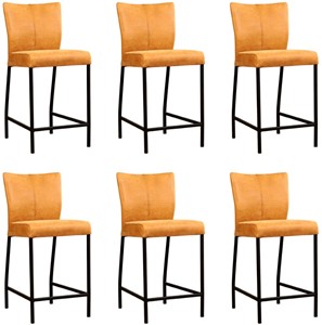 ShopX Leren barstoel revolt laag, bruin leer, bruine barkruk