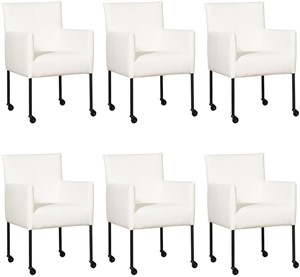 ShopX Leren eetkamerstoel desire, wit leer, witte keukenstoelen