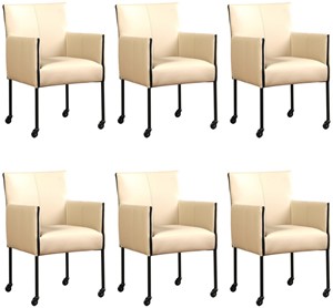 ShopX Leren eetkamerstoel more, bruin leer, bruine keukenstoelen
