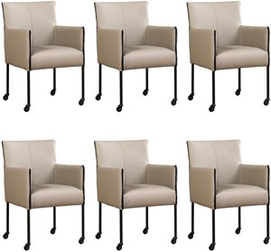 ShopX Leren eetkamerstoel more, bruin leer, bruine keukenstoelen