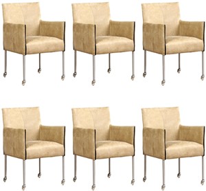ShopX Leren eetkamerstoel more, bruin leer, bruine keukenstoelen