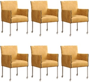 ShopX Leren eetkamerstoel more, bruin leer, bruine keukenstoelen