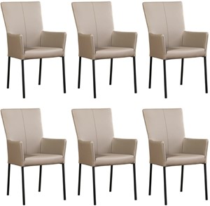 ShopX Leren eetkamerstoel daily met armleuning, bruin leer, bruine keukenstoelen