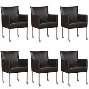 ShopX Leren eetkamerstoel desire, grijs leer, grijze keukenstoelen