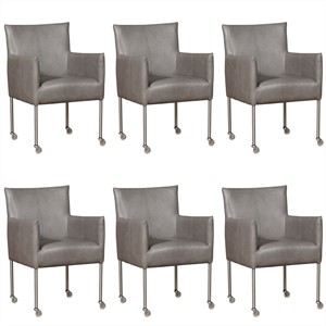 ShopX Leren eetkamerstoel desire, grijs leer, grijze keukenstoelen