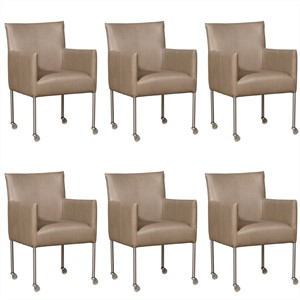 ShopX Leren eetkamerstoel desire, bruin leer, bruine keukenstoelen