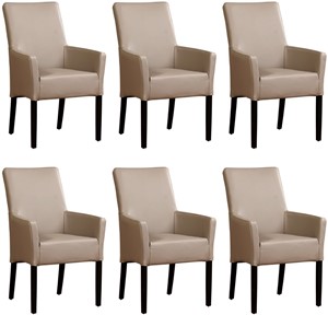 ShopX Leren eetkamerstoel just met armleuning, bruin leer, bruine keukenstoelen